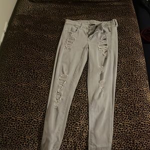 american eagle grey ripped jeans